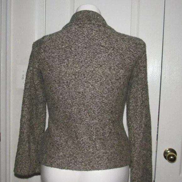 CABI Shawl Collar Knit Button Front Brown Tan Cardigan Style #340 Jacket Size M - Picture 4 of 6